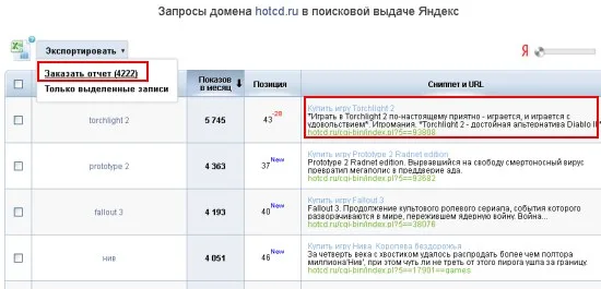 SpyWords - анализ запросов